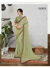 Pista Green Norita Heavy Beautiful Thread and Zari Embroidery Work Silk Georgette Saree 11411